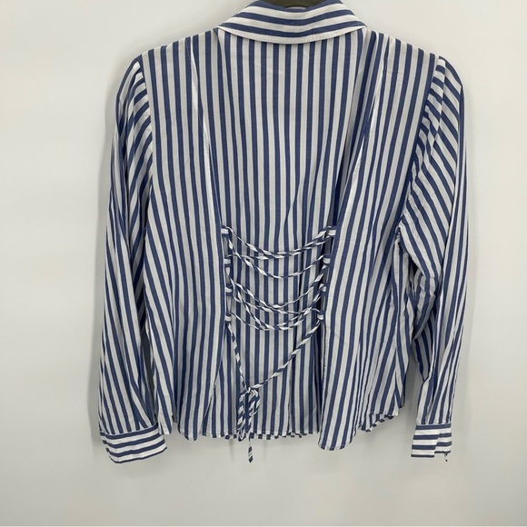 Anthropologie Blue and White Striped Blouse - Picture 7 of 10